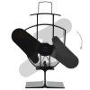 Teplem poháněný ventilátor na kamna 2 lopatky černý 51235