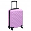 Skořepinový kufr na kolečkách růžový ABS