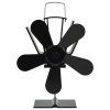 Teplem poháněný ventilátor na kamna 5 lopatek černý 51242