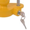 Zámek tažného kloubu s 2 klíči, ocel a hliníková slitina, žlutý