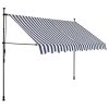 Ručně zatahovací markýza s LED světlem 300 cm modrobílá