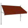 Ručně zatahovací markýza s LED světlem 250 cm oranžovo-hnědá