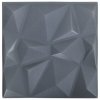 3D nástěnné panely 48 ks 50 x 50 cm diamant šedé 12 m²