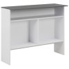 Barový stůl se 2 stolními deskami bílý a šedý 130 x 40 x 120 cm