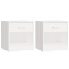 Noční stolky 2 ks se 2 zásuvkou bílé