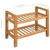 Botník s 2 policemi 50 x 27 x 40 cm masivní dubové dřevo 244208
