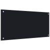 Kuchyňský panel černý 80 x 40 cm tvrzené sklo 249484