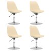 Otočné jídelní židle 4 ks krémové textil