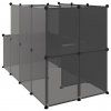 Klec pro malá zvířata černá 142 x 74 x 93 cm PP a ocel 340573