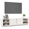 TV skříňka bílá 156 x 40 x 40 cm masivní borové dřevo