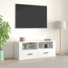TV skříňka lesklá bílá 100x35x40 cm kompozitní dřevo