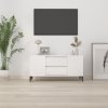 TV skříňka bílá vysoký lesk 102 x 44,5 x 50 cm kompozitní dřevo