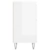 Příborníky 2 ks bílé vysoký lesk 40x35x70 cm kompozitní dřevo