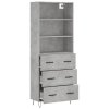 Skříň highboard betonově šedá 69,5x34x180 cm kompozitní dřevo