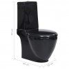 Keramické WC kombi kulaté spodní odpad černé 3059889