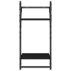 2patrové nástěnné police s tyčemi 2 ks černé 30 x 25 x 65 cm