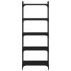 Knihovna s 5 policemi černá 60 x 30 x 154 cm kompozitní dřevo 837657
