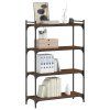 Knihovna se 4 policemi hnědý dub 80x30x120 cm kompozitní dřevo 837676