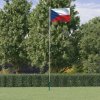 Vlajka Česka a stožár 6,23 m hliník