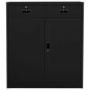 Kancelářská skříň černá 90 x 40 x 102 cm ocel
