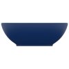 Luxusní umyvadlo oválné matně tmavě modré 40 x 33 cm keramika