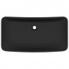 Luxusní umyvadlo obdélníkové matné černé 71 x 38 cm keramické
