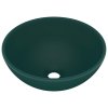 Luxusní umyvadlo kulaté matné tmavě zelené 32,5x14 cm keramické