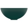 Luxusní umyvadlo kulaté matné tmavě zelené 32,5x14 cm keramické