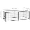 Psí kotec černý 200 x 100 x 70 cm ocel