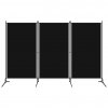 3dílný paraván černý 260 x 180 cm