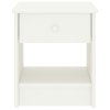 Noční stolek bílý 35 x 30 x 40 cm masivní borové dřevo