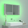 LED koupelnová skříňka se zrcadlem betonově šedá 80x12x45 cm