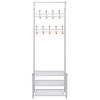 Věšák na oblečení s botníkem 68x32x182,5 cm bílá
