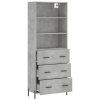 Skříň highboard betonově šedá 69,5x34x180 cm kompozitní dřevo