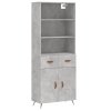 Skříň highboard betonově šedá 69,5x34x180 cm kompozitní dřevo
