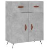 Skříň highboard betonově šedá 69,5x34x180 cm kompozitní dřevo