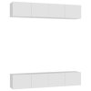 TV skříňky 4 ks bílé 80 x 30 x 30 cm kompozitní dřevo