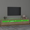 TV skříňka s LED osvětlením dub sonoma 240x35x40 cm