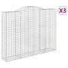 Klenuté gabionové koše 3 ks 300x50x220/240cm pozinkované železo