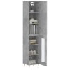 Skříň highboard betonově šedá 34,5x34x180 cm kompozitní dřevo