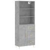 Skříň highboard betonově šedá 69,5x34x180 cm kompozitní dřevo