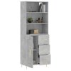 Skříň highboard betonově šedá 69,5x34x180 cm kompozitní dřevo