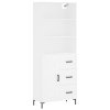 Skříň highboard bílá 69,5 x 34 x 180 cm kompozitní dřevo