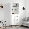 Skříň highboard bílá 69,5 x 34 x 180 cm kompozitní dřevo