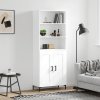Skříň highboard bílá 69,5 x 34 x 180 cm kompozitní dřevo