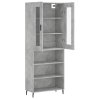 Skříň highboard betonově šedá 69,5x34x180 cm kompozitní dřevo
