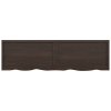 Nástěnná police tmavě hnědá 180x50x(2-6)cm ošetřený masivní dub