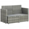 2místná zahradní pohovka s poduškami šedá polyratan