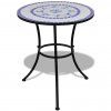 Bistro stolek modrý a bílý 60 cm mozaika 41530