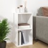 Úložný box na LP desky lesklý bílý 71x34x36 cm kompozitní dřevo